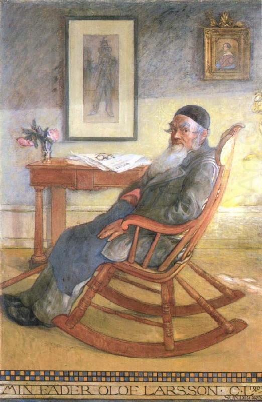 Carl Larsson My Father,Olof Larsson oil painting picture